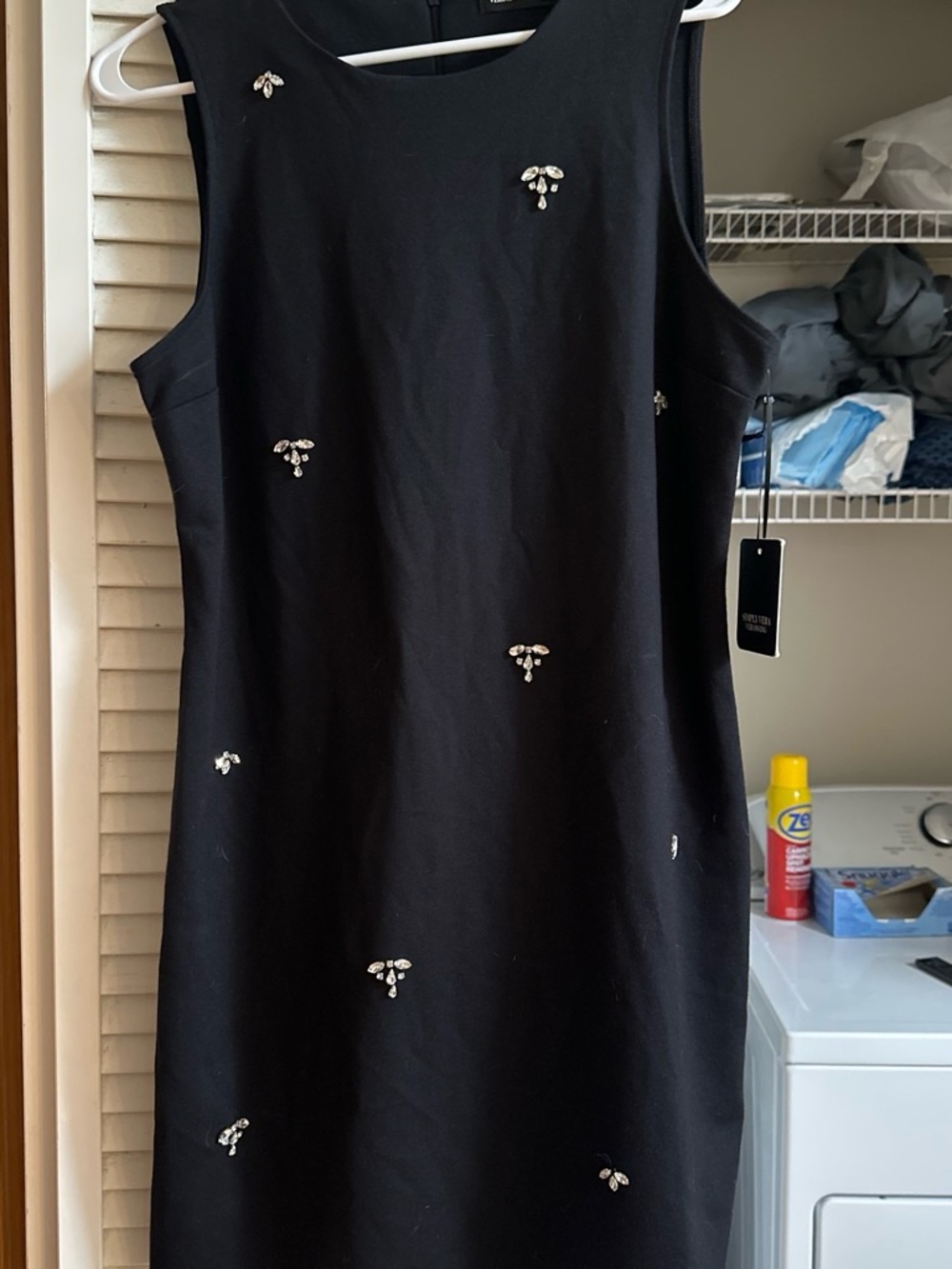Kohl's Black Sleeveless Embellished Midi Dress